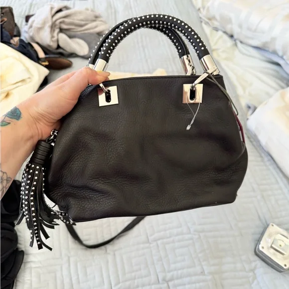 Vince Camuto Black Crossbody Bag with Silver Details - Picture 7 of 9